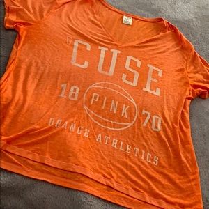 SU Syracuse Pink Victoria secret L large top shirt